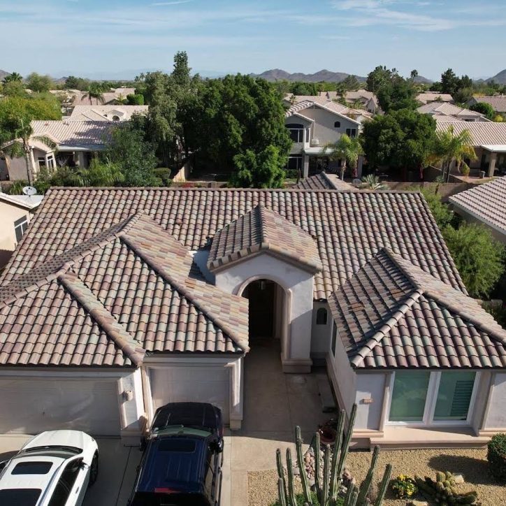 view of residential tile roof