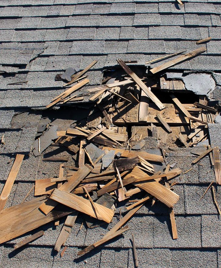 roof with damage in Peoria, AZ