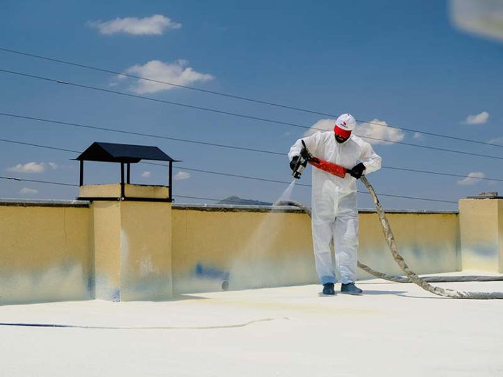 coating a commercial roof